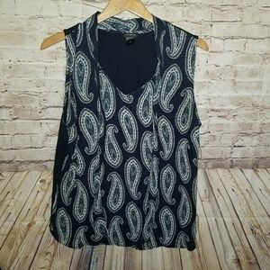 ANN TAYLOR Paisley Sheer Sleeveless Top